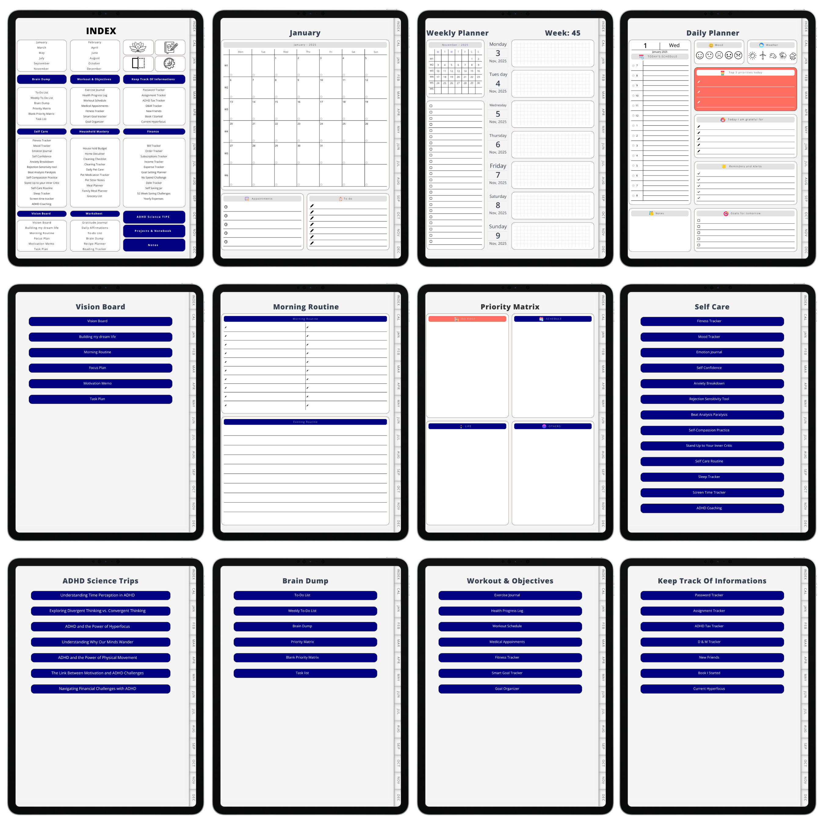 The Ultimate ADHD Digital Planner Prototype (Pro Version)